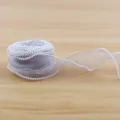 Grey organza ribbon with pearl edge 4cm for DIY flower bouquet wrapping and gift packing. - Light Gray