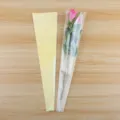 Sachet d'emballage de fleurs de rose simple pochette d'emballage florale en plastique transparent - 50 Pièces/Sac / Champagne