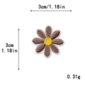 Brown yellow daisy embroidery patch 3cm DIY clothing sewing apparel badge accessory cute design - S / Coffee