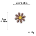 Embroidered daisy flower patch macaron color DIY clothing accessories small size cute motif. - Mini / Coffee