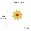 Cute yellow daisy embroidered cloth patch DIY sewing accessory for clothing and hat decoration. - Mini / Bright yellow