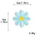 Blue daisy embroidered patch, macaron color fabric sticker, 5cm size DIY clothing accessory. - L / Light Lake Blue