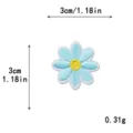 Macaron blue daisy embroidered patch clothing DIY handmade accessories 3cm wide light weight - S / Light Lake Blue