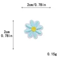 Macaron color daisy embroidery patch, cute floral cloth sticker for DIY clothes. - Mini / Light Lake Blue