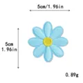 Blue daisy embroidered patch DIY clothing accessory 5cm cute floral applique badge - L / Sky Blue