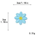 Blue daisy flower embroidery patch for DIY clothing, hats, bags, and shoes decoration. - S / Sky Blue