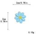 Macaron color daisy embroidery patch cute blue flower DIY clothing hat accessory 2cm size - Mini / Sky Blue