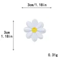 White daisy embroidery patch DIY clothing accessory 3cm width cute floral applique for clothes - S / White
