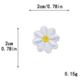White daisy embroidery patch DIY clothing accessory, cute floral motif badge sizing 2cm. - Mini / White