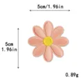 Macaron color daisy embroidered patch, 5cm flower applique for DIY clothing, shoes, hats, and bags. - L / Light Orange