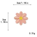 Macaron Pink Daisy Embroidered Patch 3cm Cute Flower Fabric Applique for DIY Clothing - S / Light Orange
