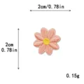 Macaron pink daisy flower embroidery patch, cute 2cm cloth sticker for clothes DIY. - Mini / Light Orange
