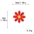 Red daisy flower embroidered patch for DIY clothing decoration, 3cm size lightweight - S / Red