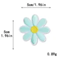 Macaron color daisy embroidered patch, 5cm cloth sticker for clothes, DIY handmade craft. - L / Light Cyan