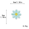 Macaron color daisy embroidery patch DIY clothing accessory, 3cm compact size lightweight. - S / Light Cyan