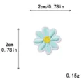 Cute macaron color daisy flower embroidery patch for DIY apparel decoration, size 2cm. - Mini / Light Cyan