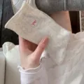 Women cute mesh diamond mid-calf socks, Japanese style bow embroidery spring cotton hosiery. - Rice Grey