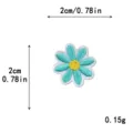 Cute macaron color turquoise daisy flower embroidery patch for clothes DIY craft 2cm - Mini / Lake Blue Green