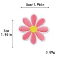 Macaron pink daisy flower embroidery patch, cute DIY clothing accessory sticker 5cm. - L / Hot Pink