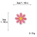 Pink daisy embroidered patch DIY clothing accessory, size 3cm, lightweight 0.31g for clothes. - S / Hot Pink