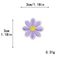 Macaron color daisy embroidery patch DIY craft clothing apparel accessory, size 3cm. - S / Purple