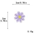 Daisy flower embroidery patch macaron purple variant, 2cm clothing accessory DIY craft. - Mini / Purple