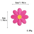 Macaron pink daisy flower embroidered patch cute clothing DIY decoration 5cm 0.89g - L / Rose Red