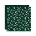 Weihnachten wasserdichtes Geschenkpapier dunkelgrün mit weißen Schneeflocken für Blumenstrauss - 20 Stück/Packung / Grün Schneeflocke Typ A