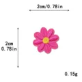 Macaron color daisy flower embroidered patch DIY cloth sticker for clothes shoes and hats 2cm - Mini / Rose Red
