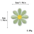 Green daisy embroidery patch DIY craft clothes accessories 5cm cute flower applique - L / Army Green