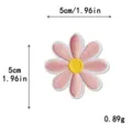 Pink daisy embroidery patch, fabric clothing accessory, cute floral DIY applique 5cm - L / Apricot Orange