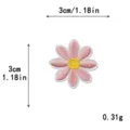 Pink daisy embroidered patch DIY clothing accessory 3cm width cute floral applique for crafts - S / Apricot Orange