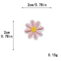 Daisy flower embroidery patch macaron pink yellow cloth sticker for clothing DIY crafts - Mini / Apricot Orange