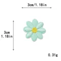 Macaron color daisy embroidered patch clothing DIY cute floral applique decoration 3cm - S / Mint Green