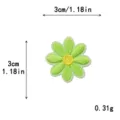 Green daisy embroidered patch, 3cm flower cloth sticker for DIY crafts and clothing decor. - S / Fruit Green