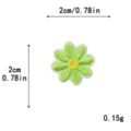 Green daisy embroidered patch cute flower cloth sticker for DIY clothes shoes 2cm - Mini / Fruit Green