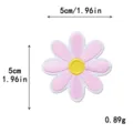 Pink daisy embroidery patch flower cloth sticker for clothes hats DIY handmade crafts. - L / Pink