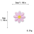 Pink daisy flower embroidery patch, macaron color cloth sticker for DIY clothing decor. - S / Pink