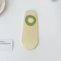 Calcetines invisibles mujer algodon boca plana beige circulo verde transpirable comodo - Amarillo leche