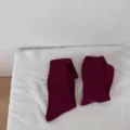 Calze slouch tinta unita da donna in cotone pettinato calze lunghe invernali casual - rosso retrò