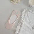 Solid color shallow invisible boat socks with anti-slip silicone for women spring summer. - One Size / Light Pink