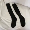 Dark grey thick knitted wool mid-calf socks for women autumn winter comfortable daily wear - One Size / Dark Gray
