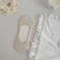 Women's solid color shallow cut invisible socks, breathable bamboo fiber low-cut boat socks. - One Size / Cream Nude