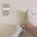 Calzini fantasmino con bordo a volant in morbido cotone traspirante, antiscivolo in silicone. - Farina d'Avena