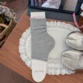 Grijze geruffelde beenwarmers balletstijl schattige sok accessoire voor dames zomer - Grijs