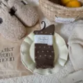 Calzini vintage in lana e seta marrone da donna, calze invernali lavorate a maglia. - Piccolo Fiore Vintage
