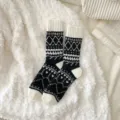 Dicke Herren Wollsocken für den Winter, gemütliche warme Thermosocken mit klassischen Mustern. - Schwarz