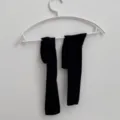Calze lunghe a costine nere da donna, stile casual sottile, abbigliamento primaverile comodo. - Nero