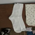 Calzini a tubo medio a coste tinta unita classici da donna, cotone casual giornaliero. - Taglia unica / Bianco sporco