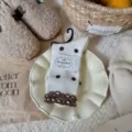 Songmu cashmere touch mulberry silk wool blend polka dot ruffle slouchy socks variant. - Brown Polka Dot